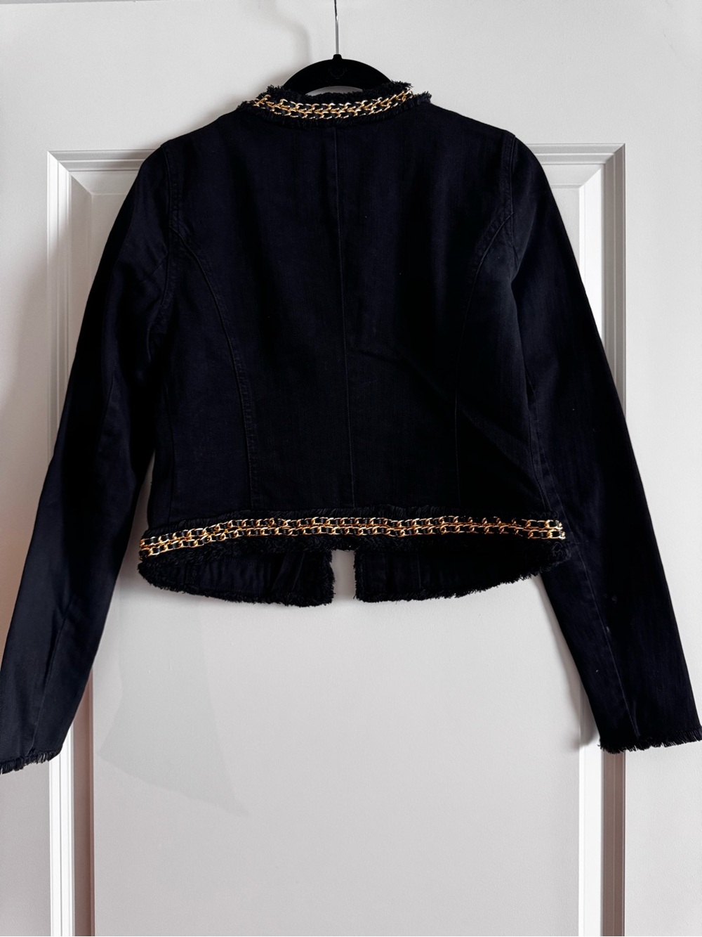 Michael Kors Black Jacket with Gold Chain Trim - Picture 3 of 6